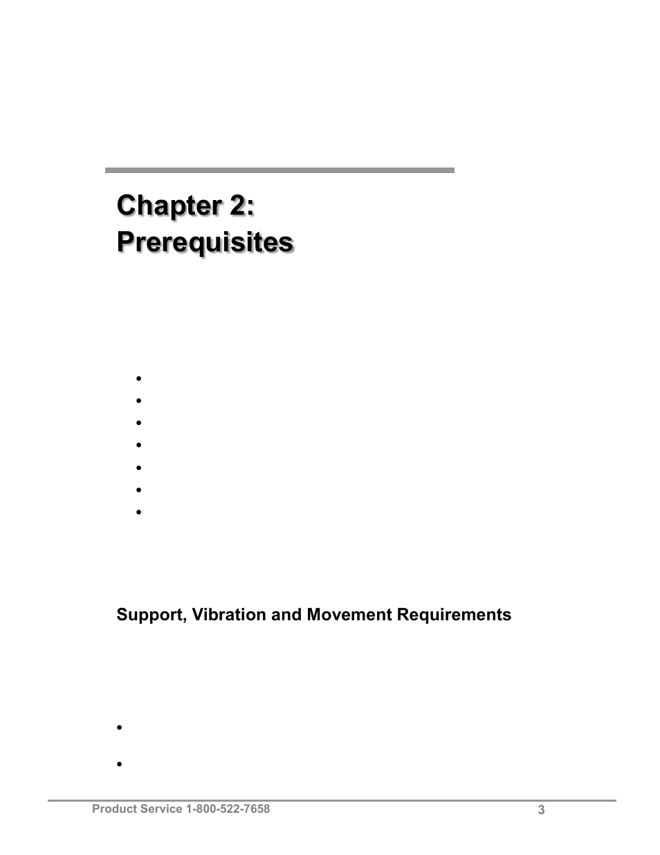 Chapter 2: prerequisites, Support, vibration and movement requirements | Labconco XPert Nano Enclosures 38876 Series User Manual | Page 8 / 67