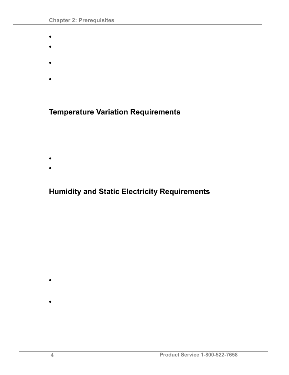 Temperature variation requirements, Humidity and static electricity requirements | Labconco XPert Nano Enclosures 38876 Series User Manual | Page 9 / 67