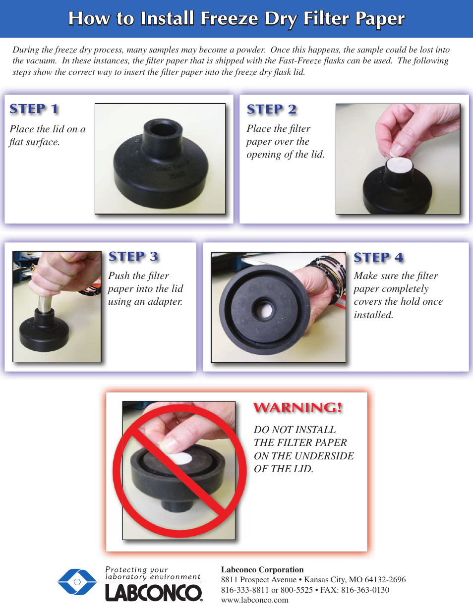 Labconco Filter Paper User Manual | 1 page