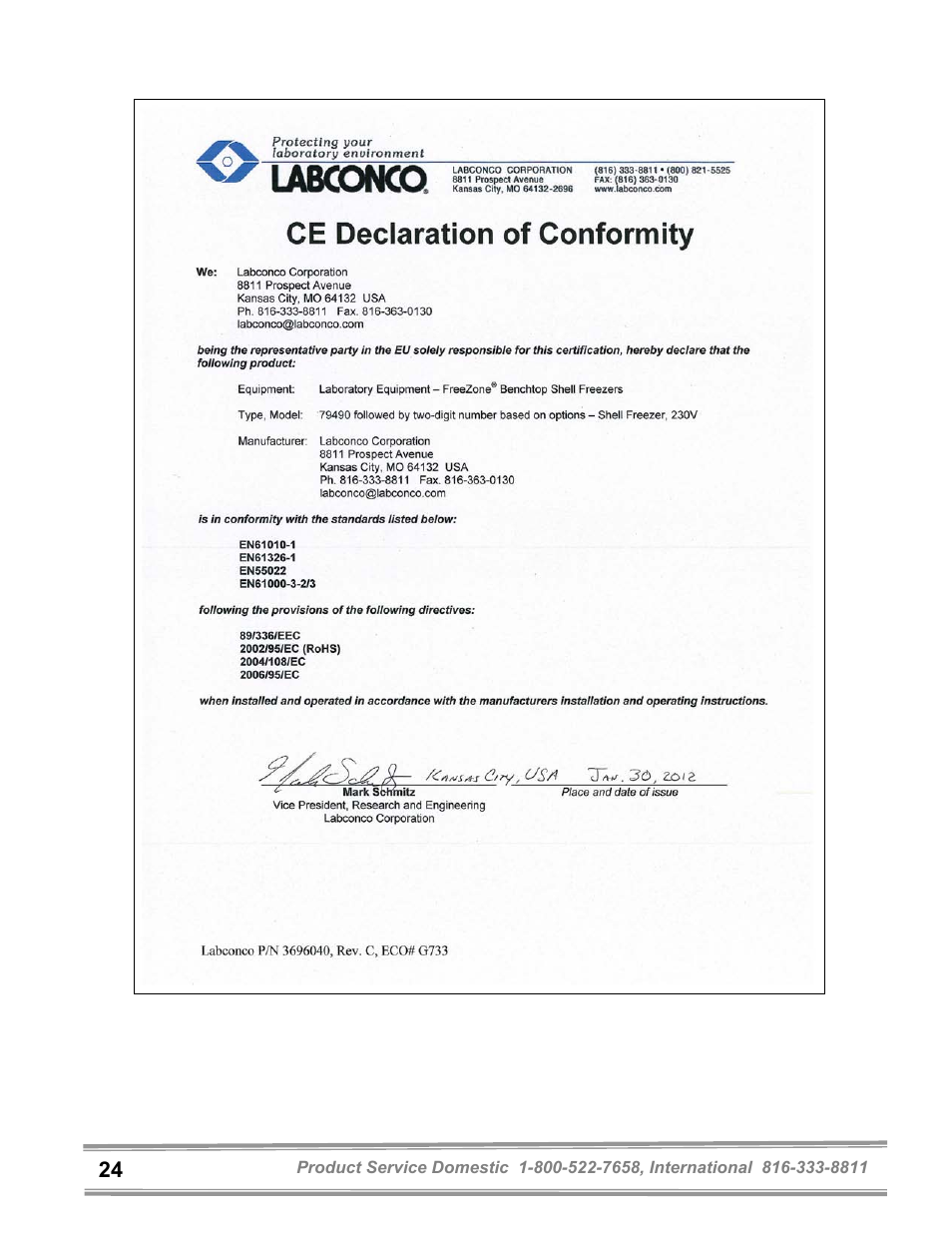 Labconco FreeZone Benchtop Freezer User Manual | Page 27 / 27