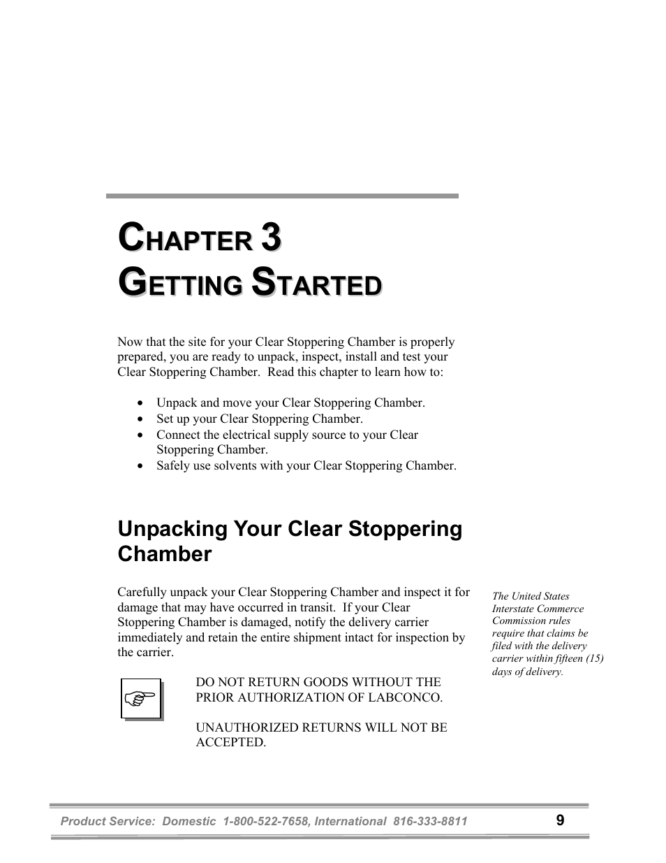 Labconco FreeZone Clear Stoppering Chambers User Manual | Page 13 / 32