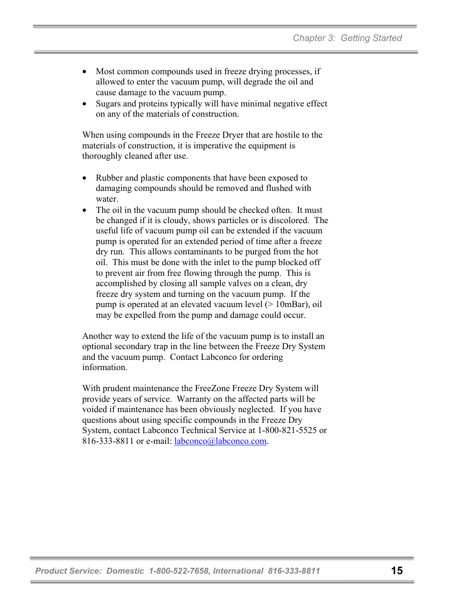 Labconco FreeZone Clear Stoppering Chambers User Manual | Page 19 / 32