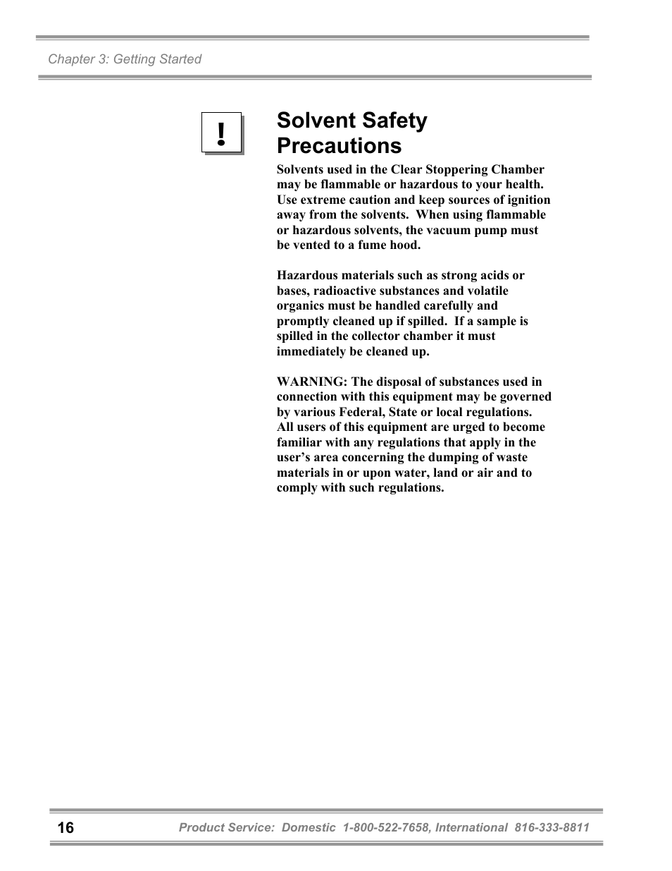 Solvent safety precautions | Labconco FreeZone Clear Stoppering Chambers User Manual | Page 20 / 32