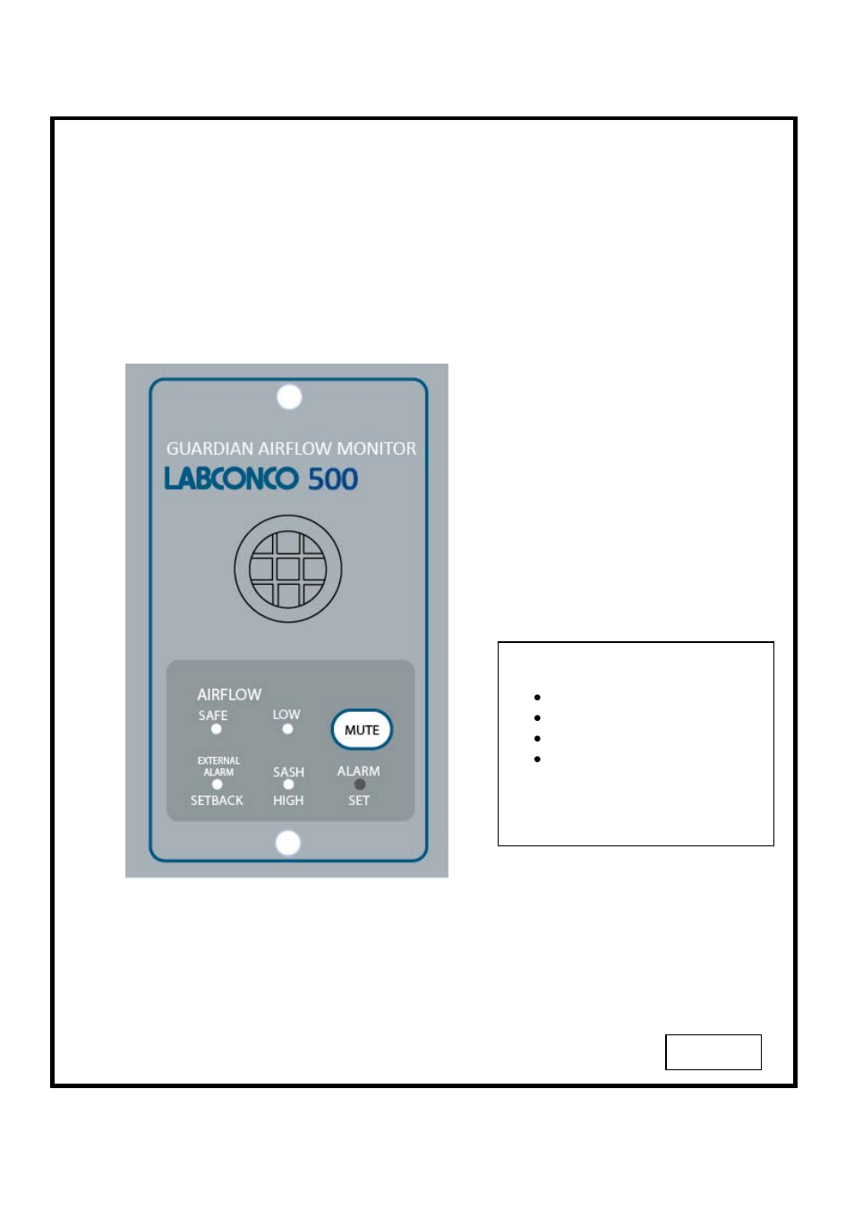 Labconco Guardian 500 Airflow Monitor User Manual | 12 pages