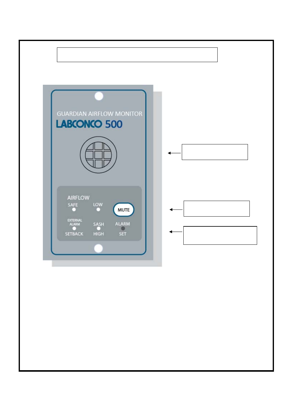 Operator display panel | Labconco Guardian 500 Airflow Monitor User Manual | Page 2 / 12