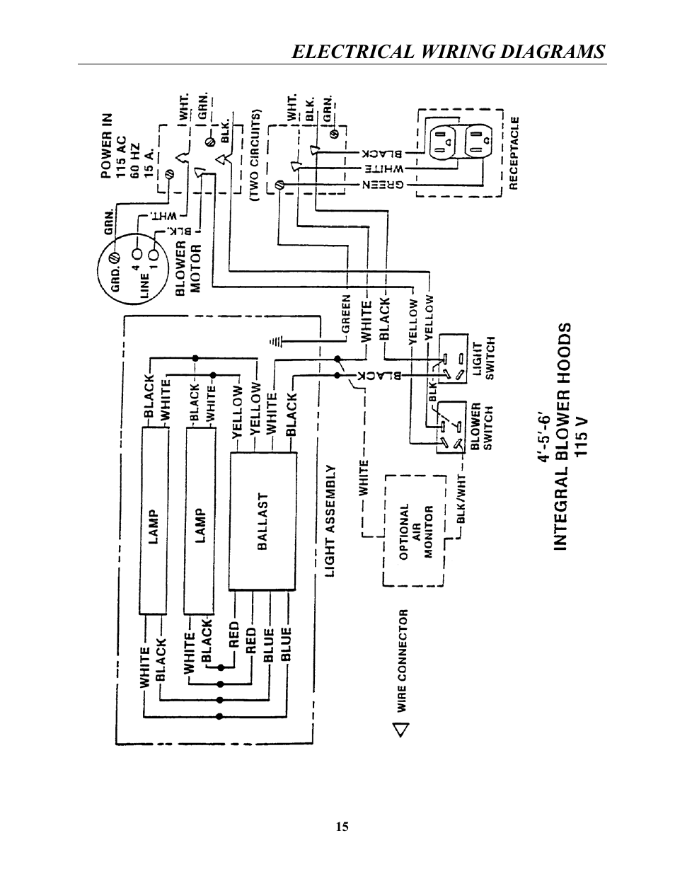 Electrical wiring diagrams | Labconco Guardian Jr. Airflow Monitor 9743200 Series User Manual | Page 19 / 25