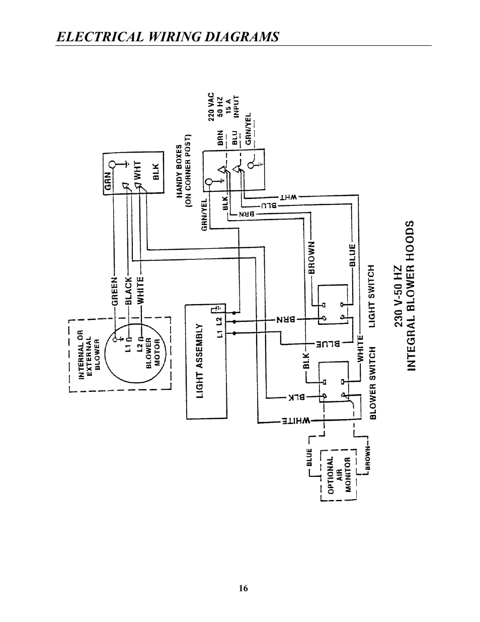Electrical wiring diagrams | Labconco Guardian Jr. Airflow Monitor 9743200 Series User Manual | Page 20 / 25
