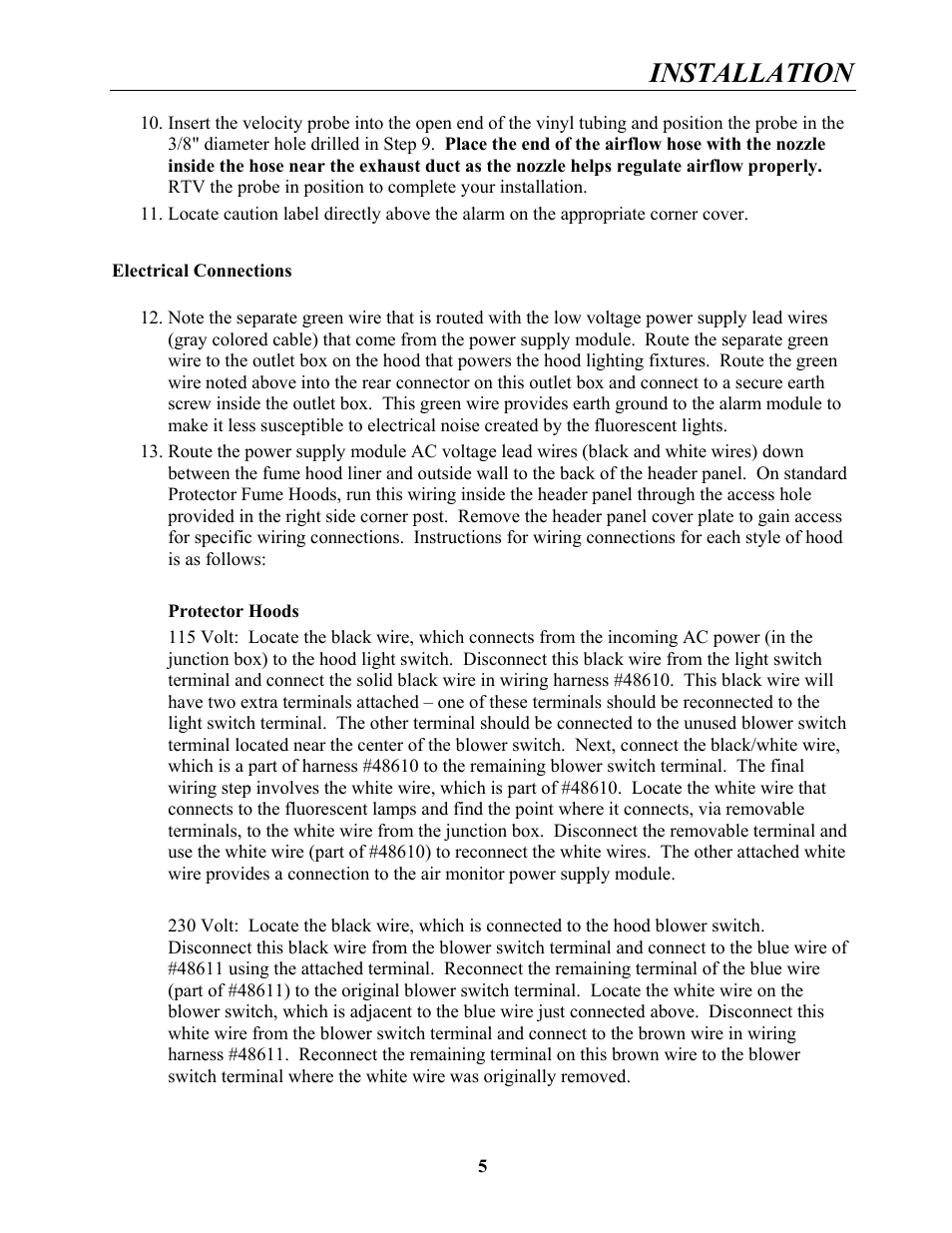 Installation | Labconco Guardian Jr. Airflow Monitor 9743200 Series User Manual | Page 9 / 25