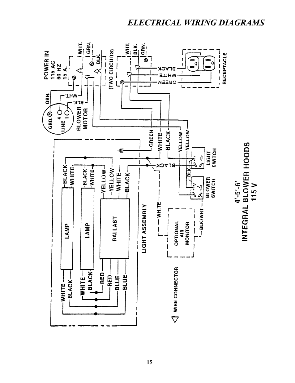 Electrical wiring diagrams | Labconco Guardian Jr. Airflow Monitors 4865001 User Manual | Page 18 / 27