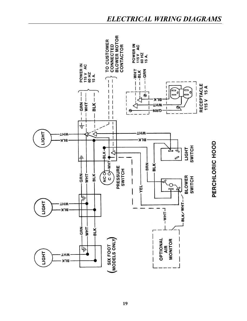 Electrical wiring diagrams | Labconco Guardian Jr. Airflow Monitors 4865001 User Manual | Page 22 / 27