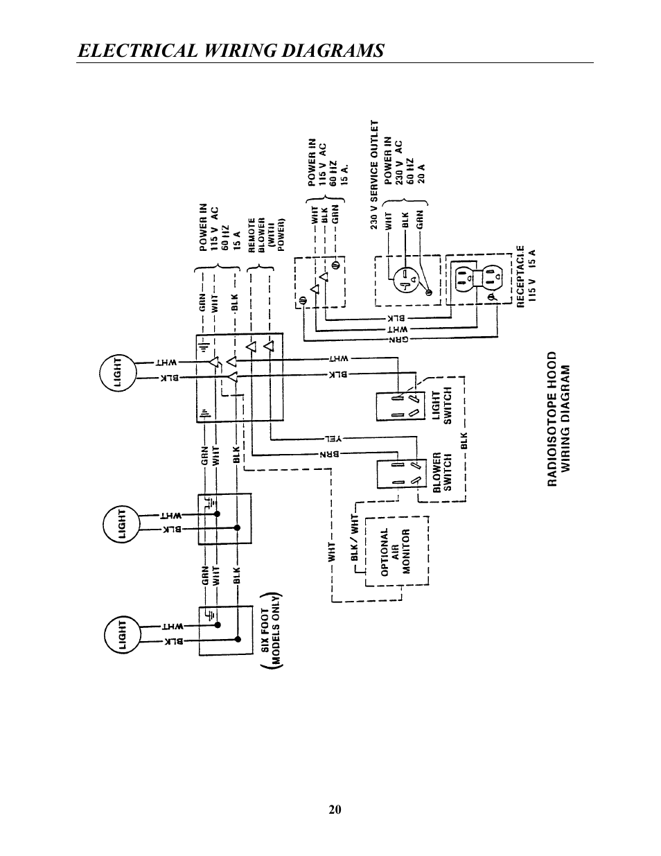 Electrical wiring diagrams | Labconco Guardian Jr. Airflow Monitors 4865001 User Manual | Page 23 / 27