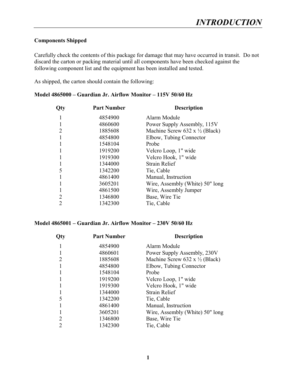 Introduction | Labconco Guardian Jr. Airflow Monitors 4865001 User Manual | Page 4 / 27