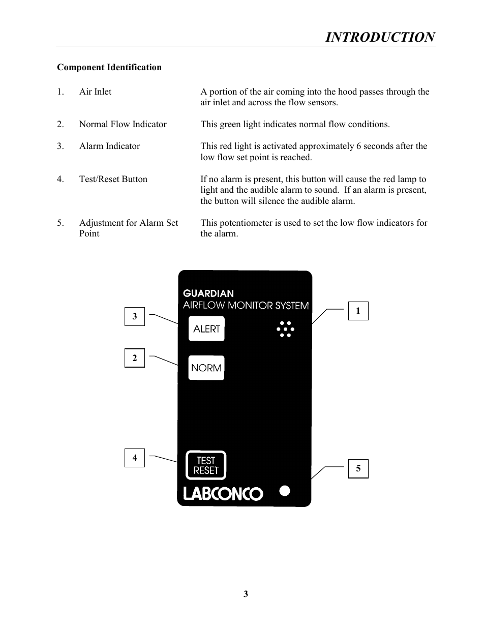 Introduction | Labconco Guardian Jr. Airflow Monitors 4865001 User Manual | Page 6 / 27