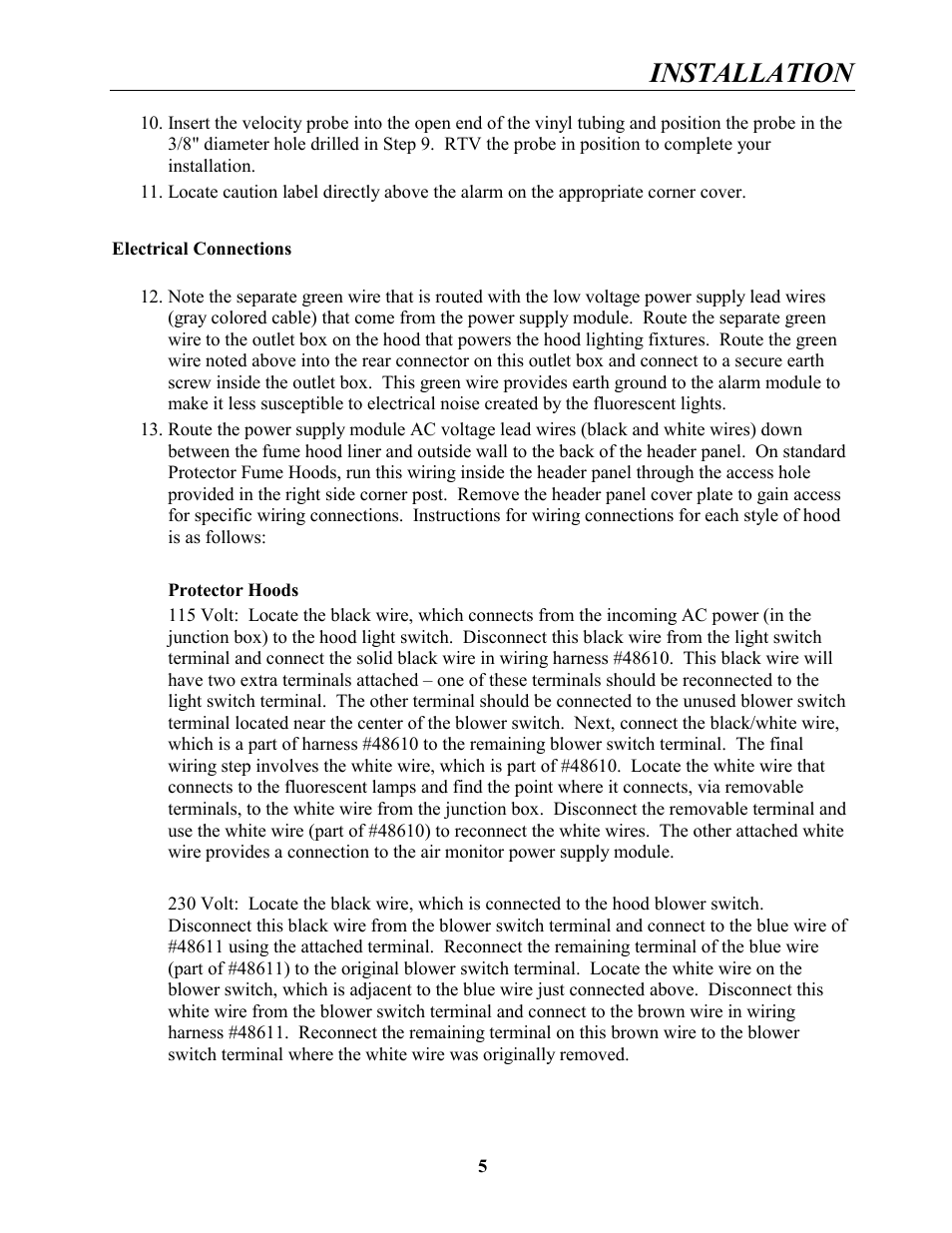 Installation | Labconco Guardian Jr. Airflow Monitors 4865001 User Manual | Page 8 / 27