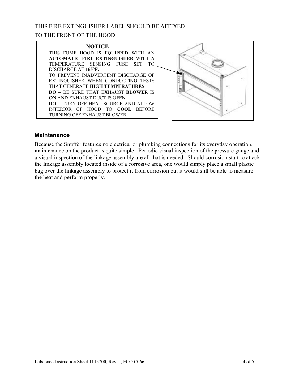 Labconco Snuffer Fire Extinguishers 1115004 User Manual | Page 4 / 5