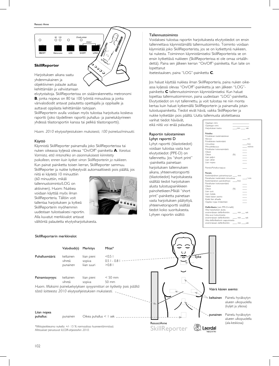 Skillreporter | Laerdal Resusci Anne CPR-D User Manual | Page 102 / 112