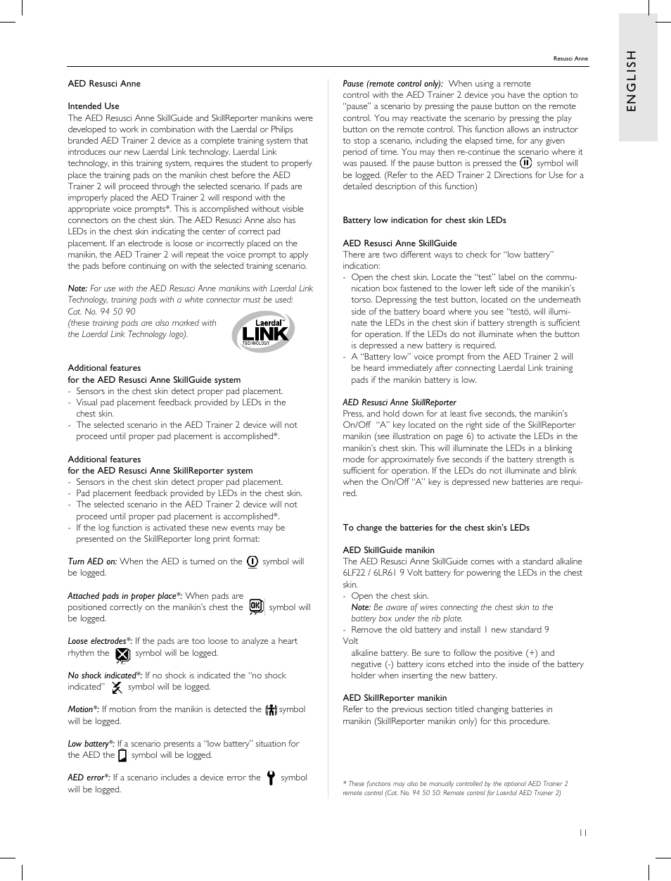 Laerdal Resusci Anne CPR-D User Manual | Page 11 / 112