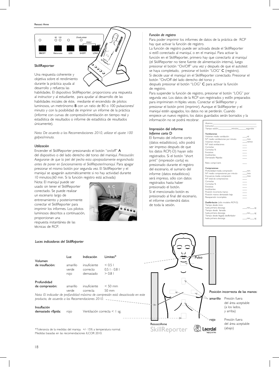 Skillreporter | Laerdal Resusci Anne CPR-D User Manual | Page 18 / 112