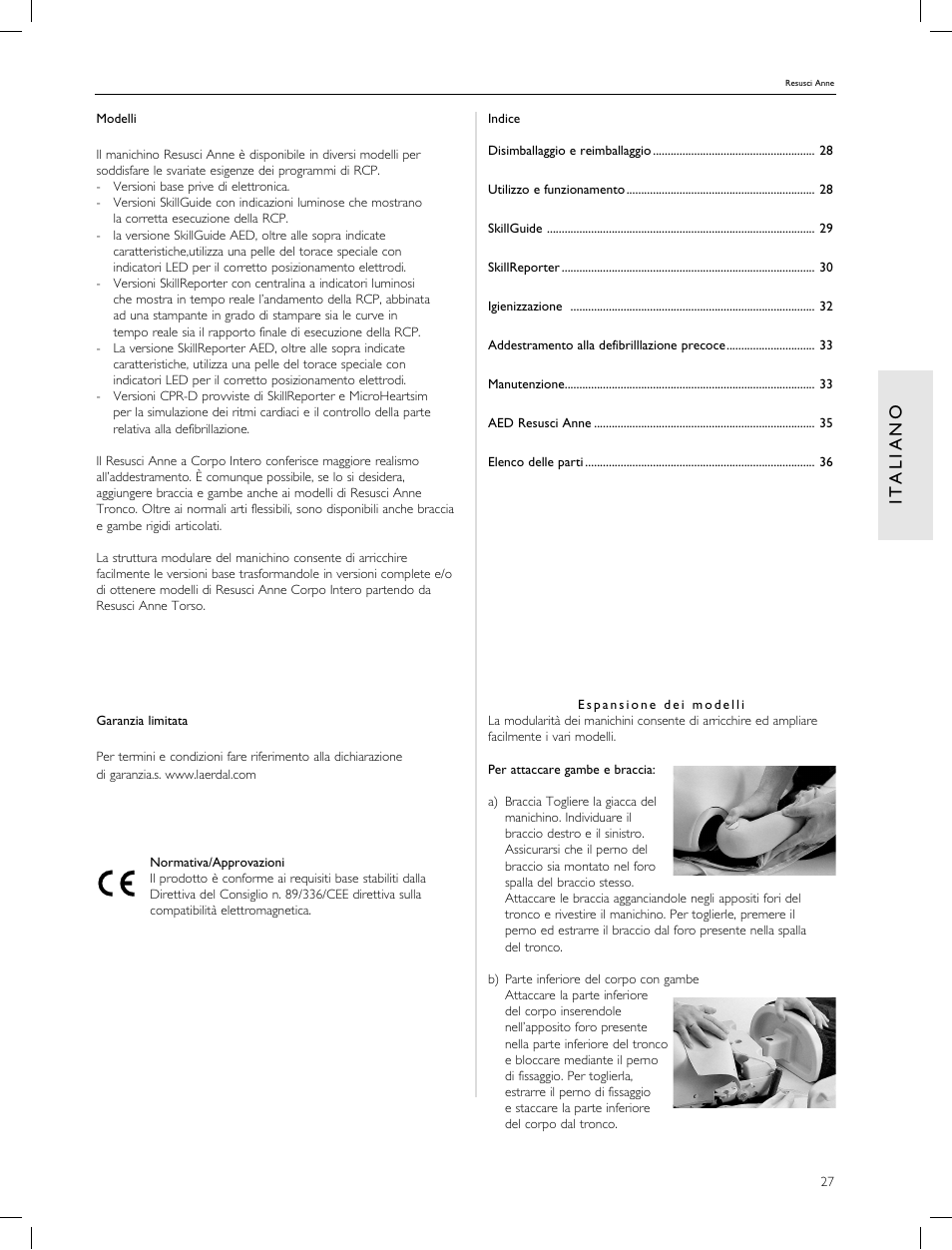 It a l ia n o | Laerdal Resusci Anne CPR-D User Manual | Page 27 / 112