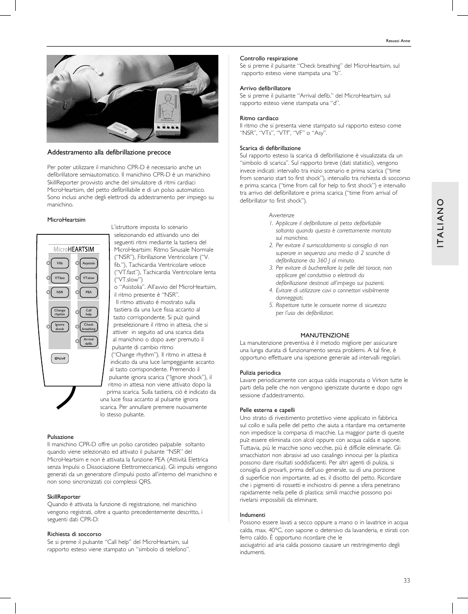 It a l ia n o | Laerdal Resusci Anne CPR-D User Manual | Page 33 / 112