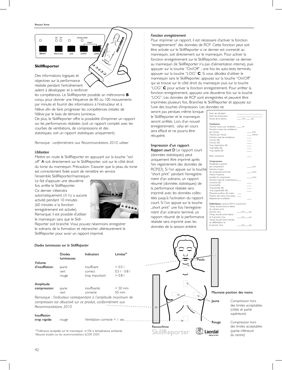 Skillreporter | Laerdal Resusci Anne CPR-D User Manual | Page 42 / 112