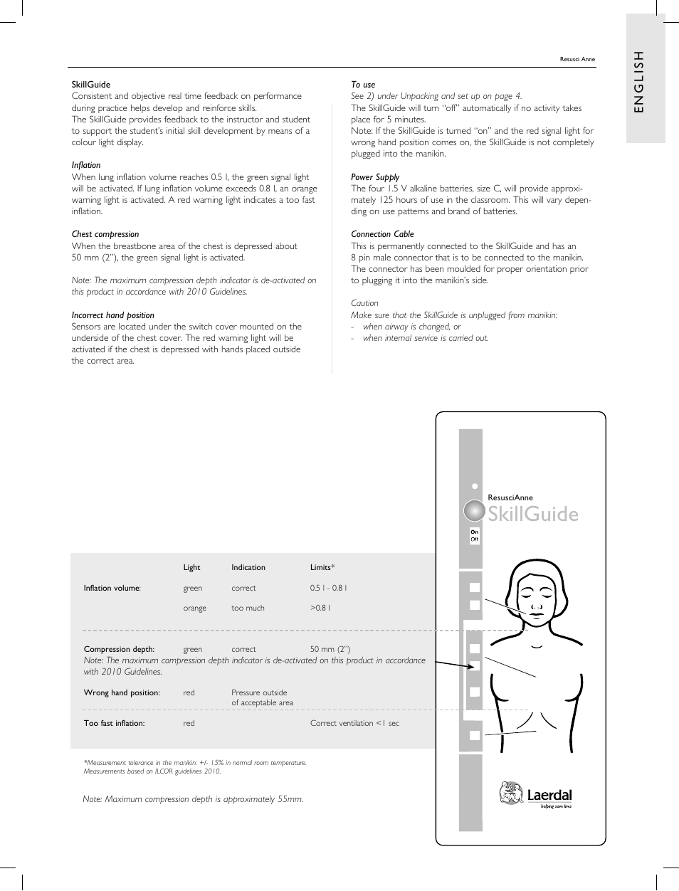 Skillguide, En g l is h | Laerdal Resusci Anne CPR-D User Manual | Page 5 / 112