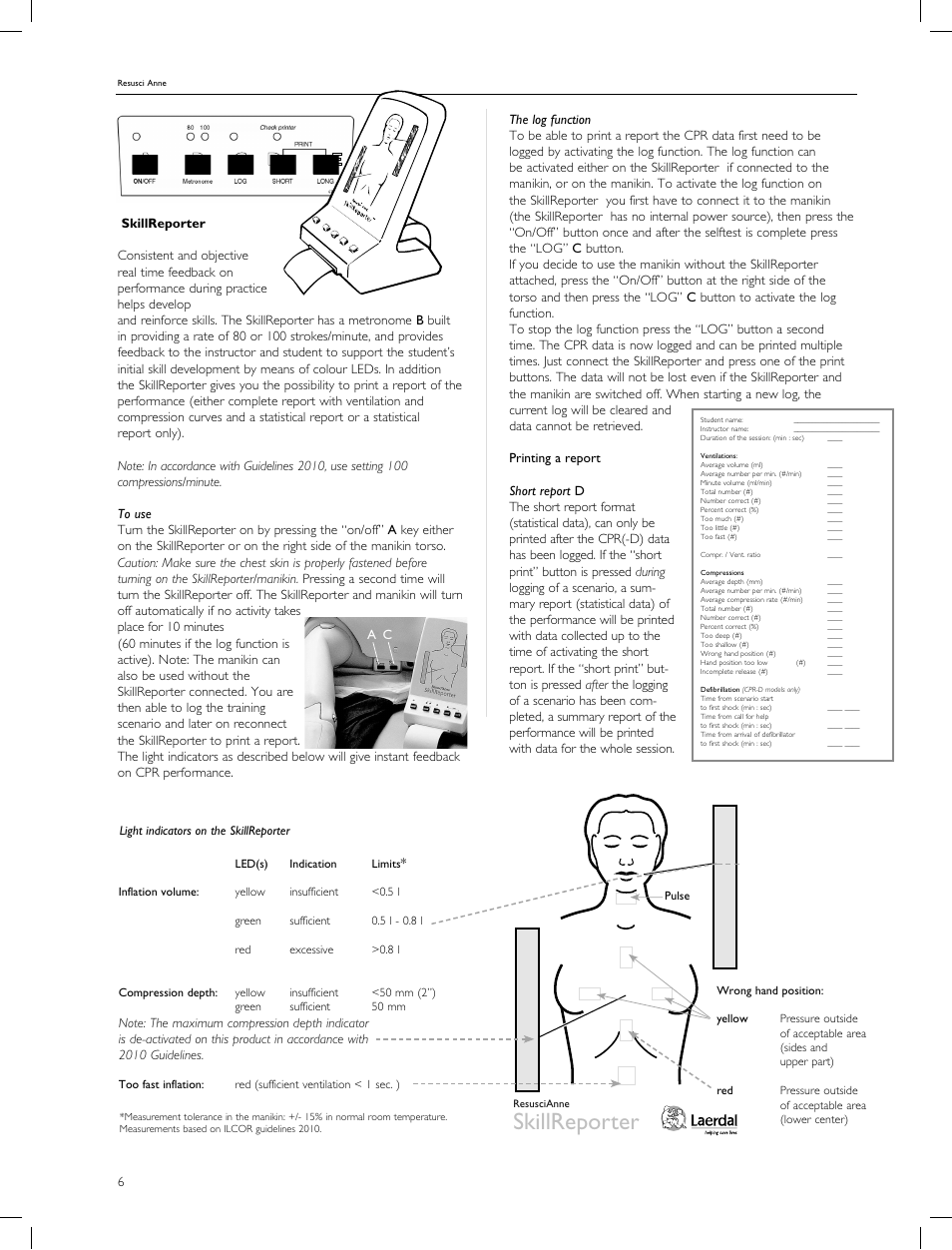 Skillreporter | Laerdal Resusci Anne CPR-D User Manual | Page 6 / 112