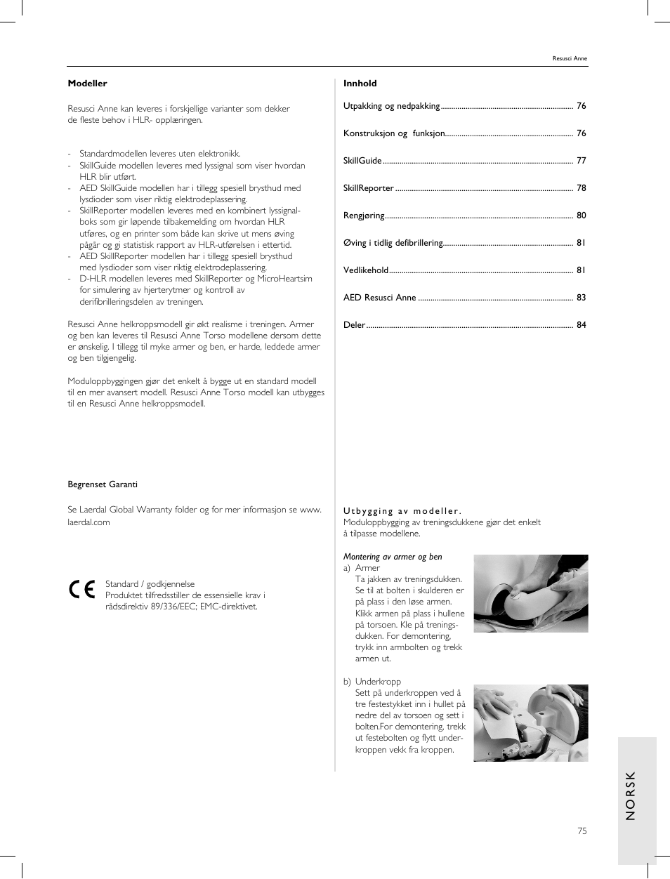 No r s k | Laerdal Resusci Anne CPR-D User Manual | Page 75 / 112
