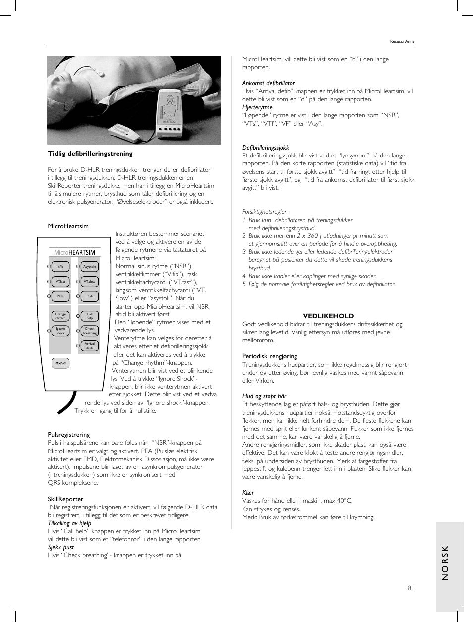 No r s k | Laerdal Resusci Anne CPR-D User Manual | Page 81 / 112