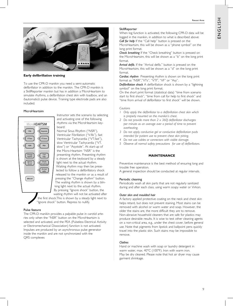 En g l is h | Laerdal Resusci Anne CPR-D User Manual | Page 9 / 112