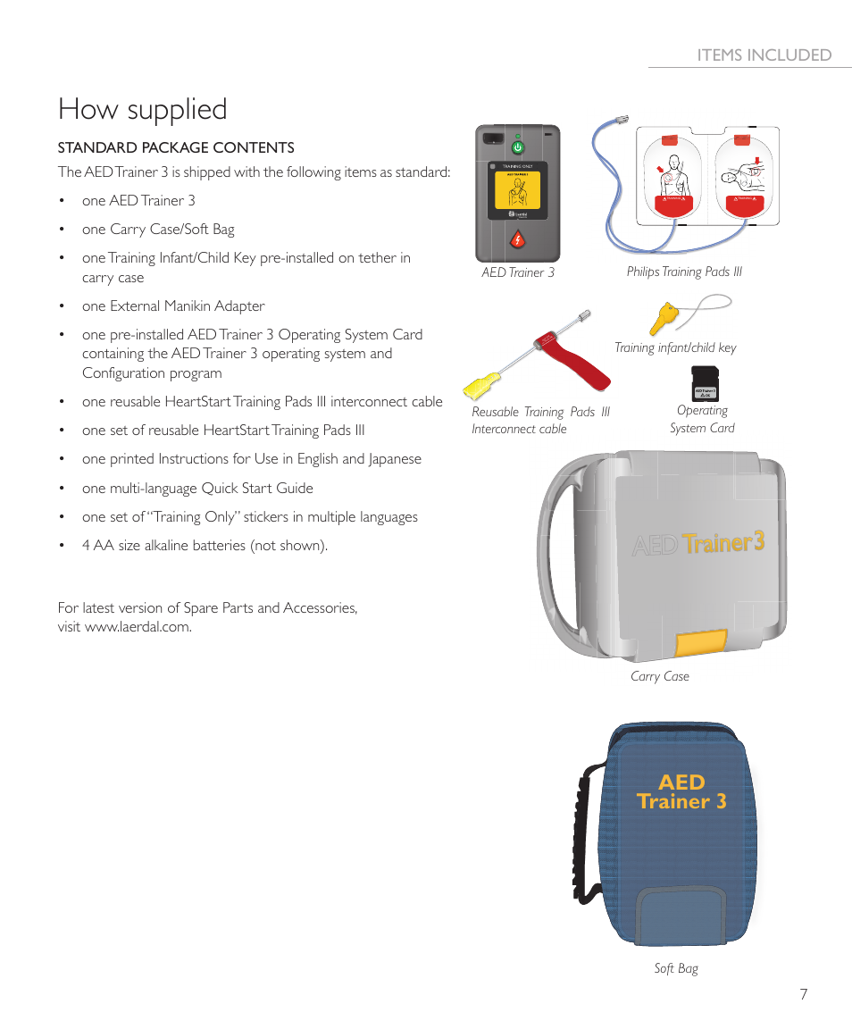 How supplied, Aed trainer 3 | Laerdal AED Trainer 3 User Manual | Page 7 / 28