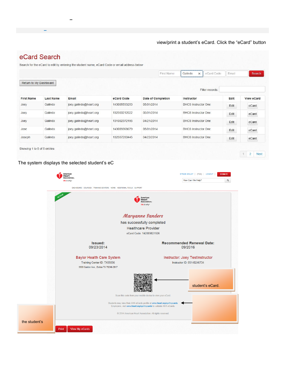 Dit e, Ards, Rint | Tudent e | Laerdal AHA eCards User Manual | Page 22 / 53