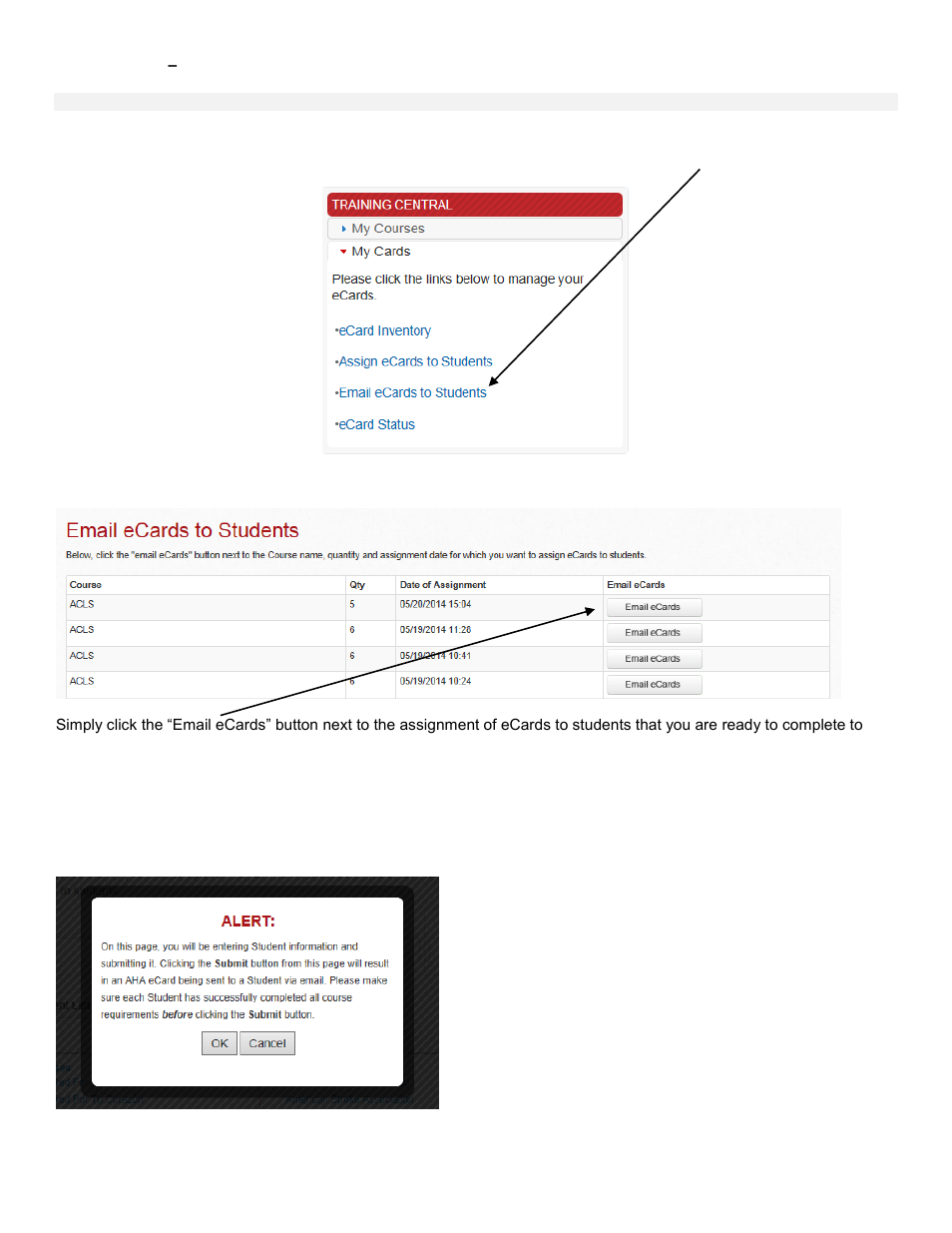 Hortcut to, Mail e, Ards to | Tudents | Laerdal AHA eCards User Manual | Page 42 / 53