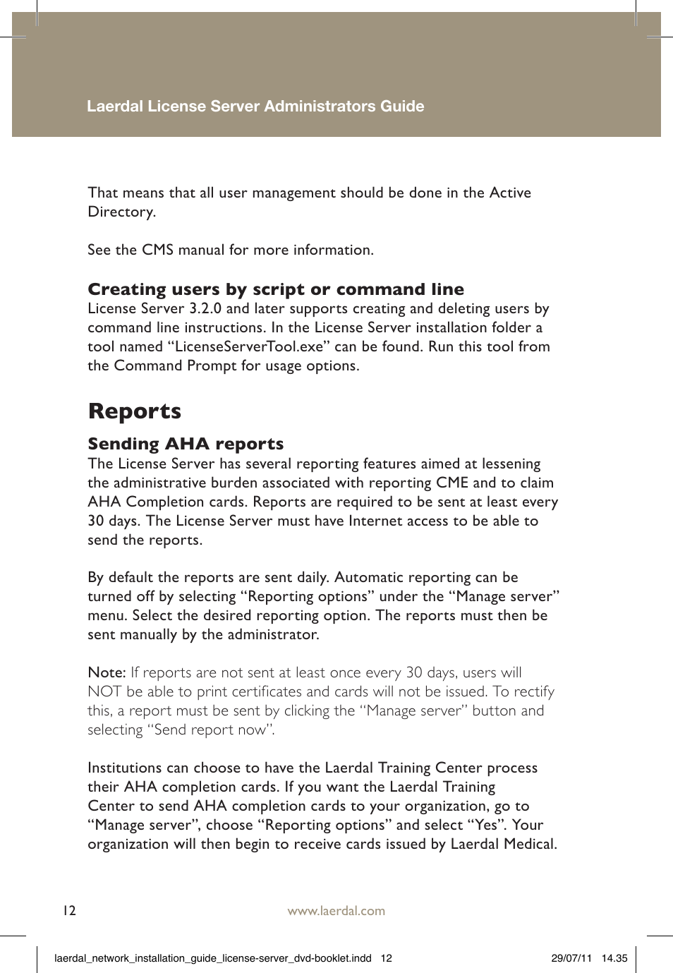 Reports | Laerdal HeartCode PALS User Manual | Page 12 / 24
