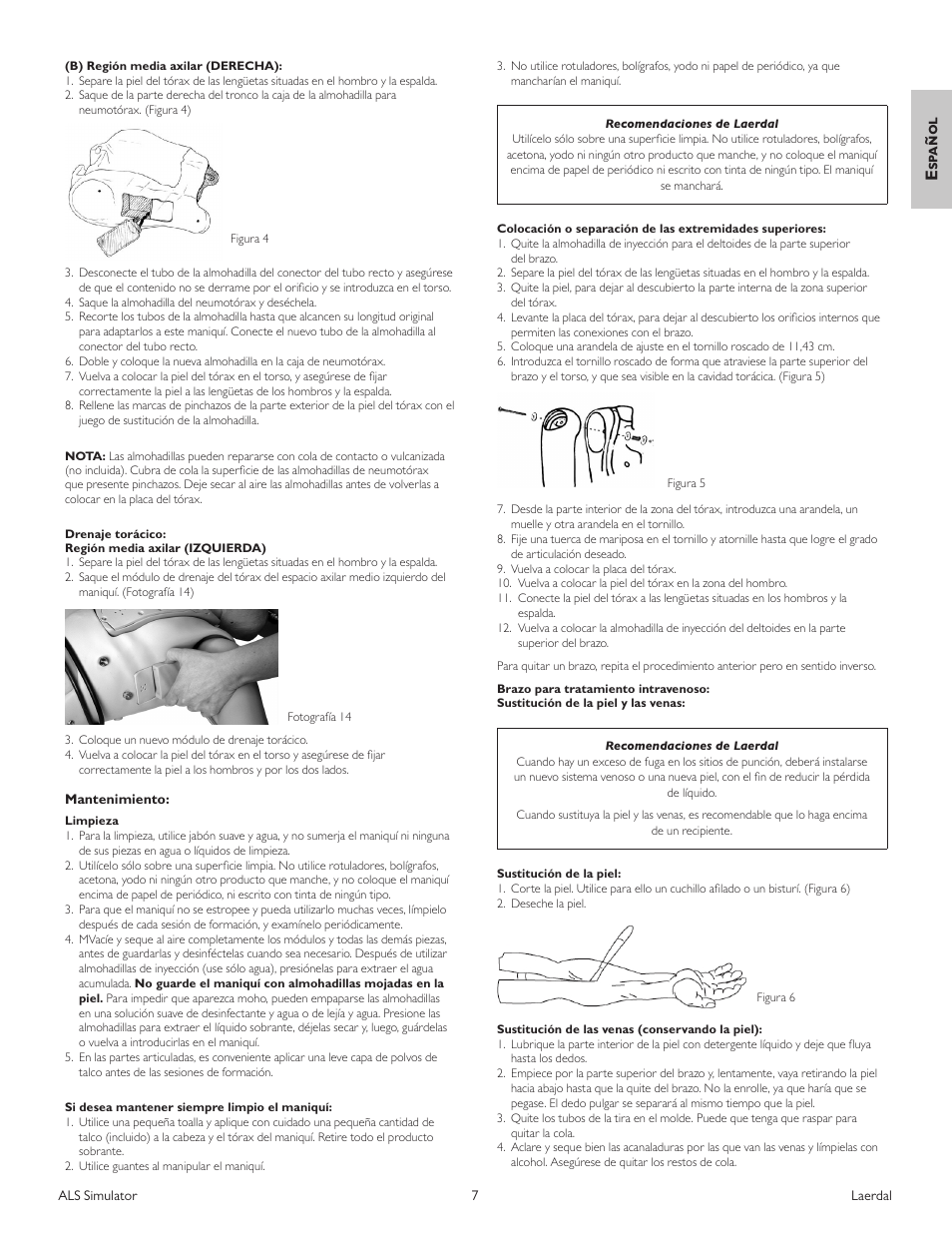 Esp añol | Laerdal ALS Simulator (SimPad capable) User Manual | Page 19 / 124