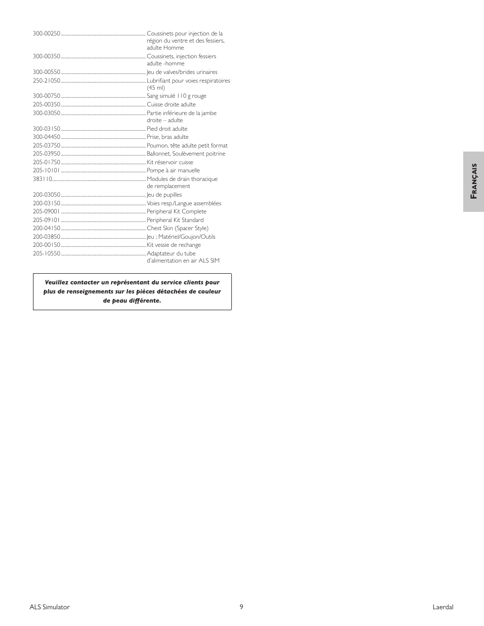 Français | Laerdal ALS Simulator (SimPad capable) User Manual | Page 41 / 124