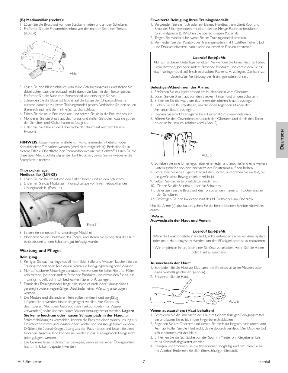 Deutsch | Laerdal ALS Simulator (SimPad capable) User Manual | Page 49 / 124