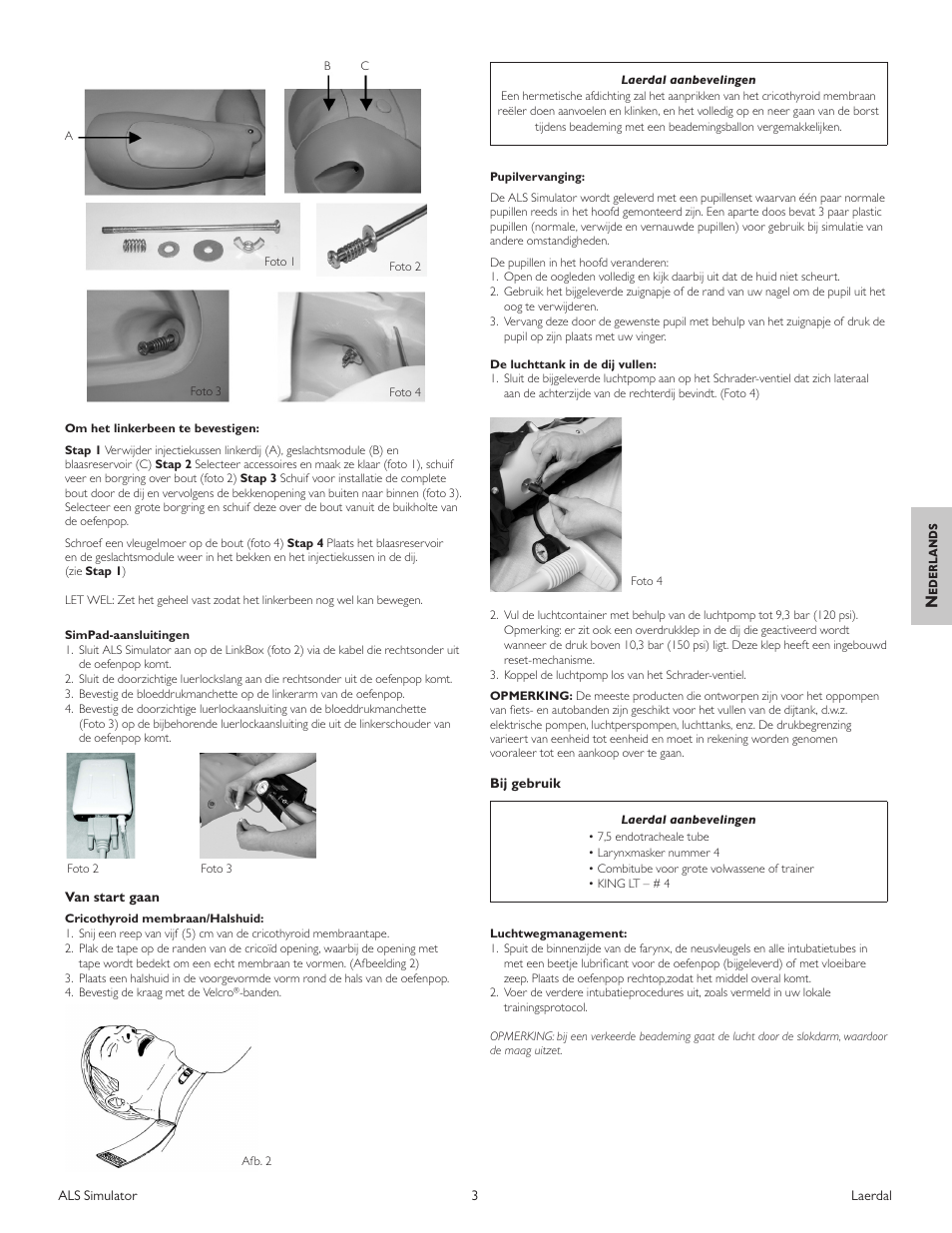 Nederlands | Laerdal ALS Simulator (SimPad capable) User Manual | Page 55 / 124