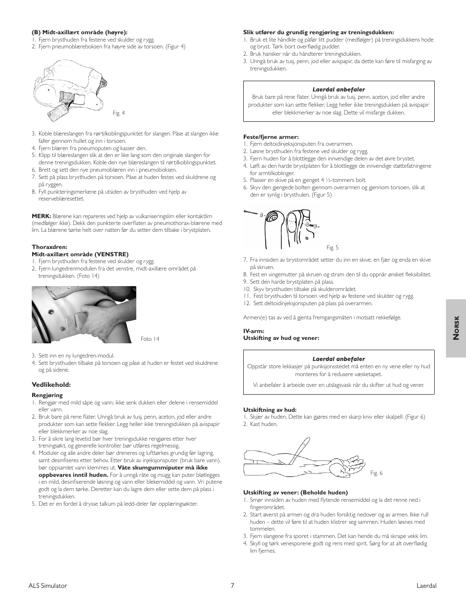 Norsk | Laerdal ALS Simulator (SimPad capable) User Manual | Page 69 / 124