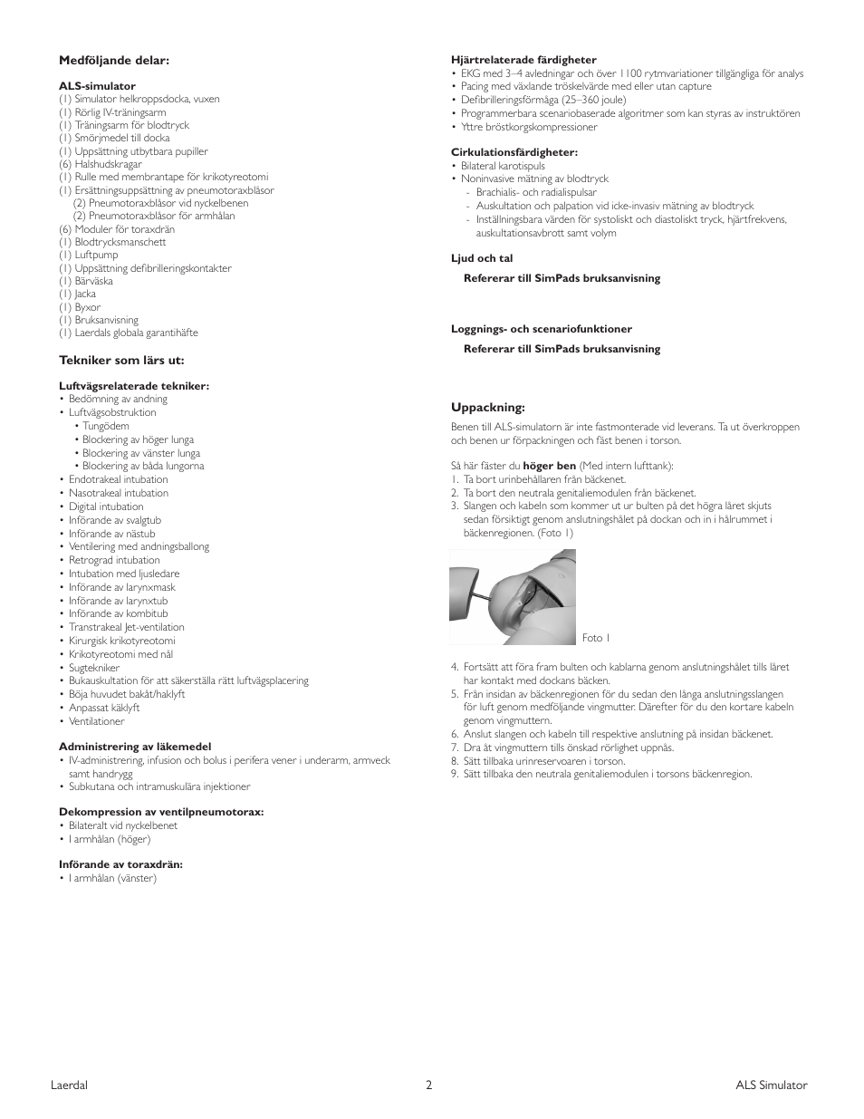 Laerdal ALS Simulator (SimPad capable) User Manual | Page 74 / 124