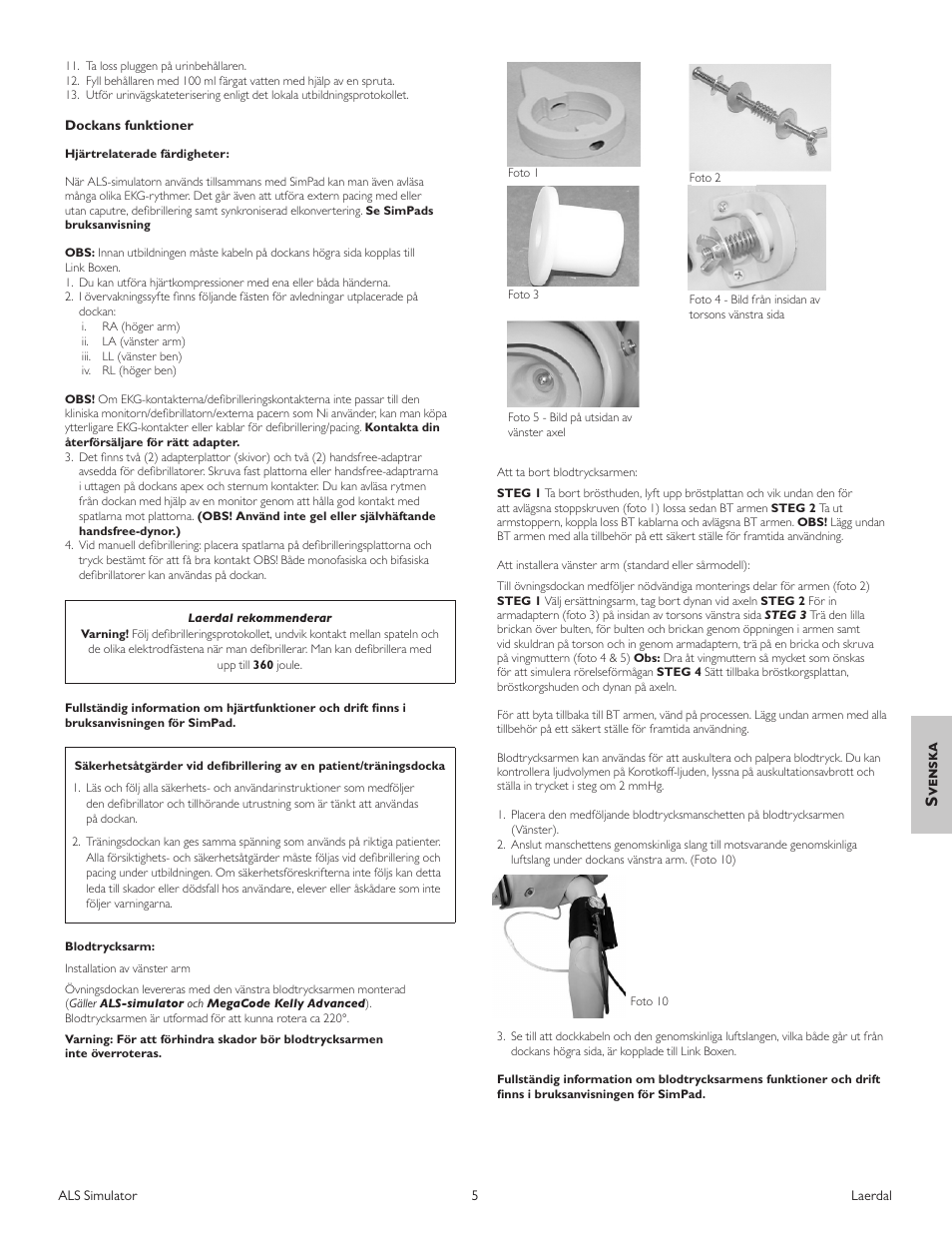 Svenska | Laerdal ALS Simulator (SimPad capable) User Manual | Page 77 / 124