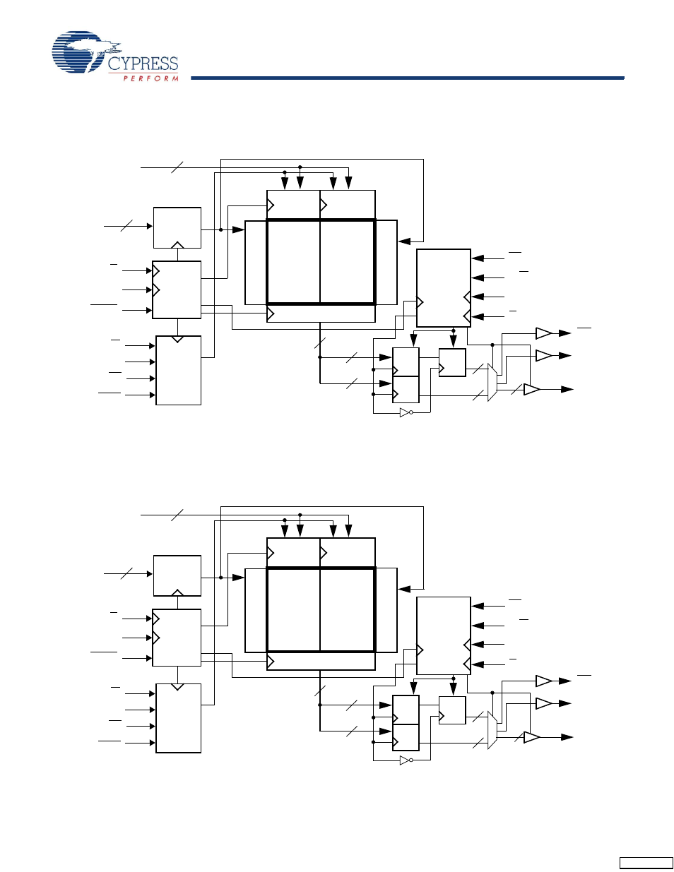 Logic block diagram (cy7c1393cv18), Logic block diagram (cy7c1394cv18) | Cypress Perform CY7C1393CV18 User Manual | Page 3 / 30
