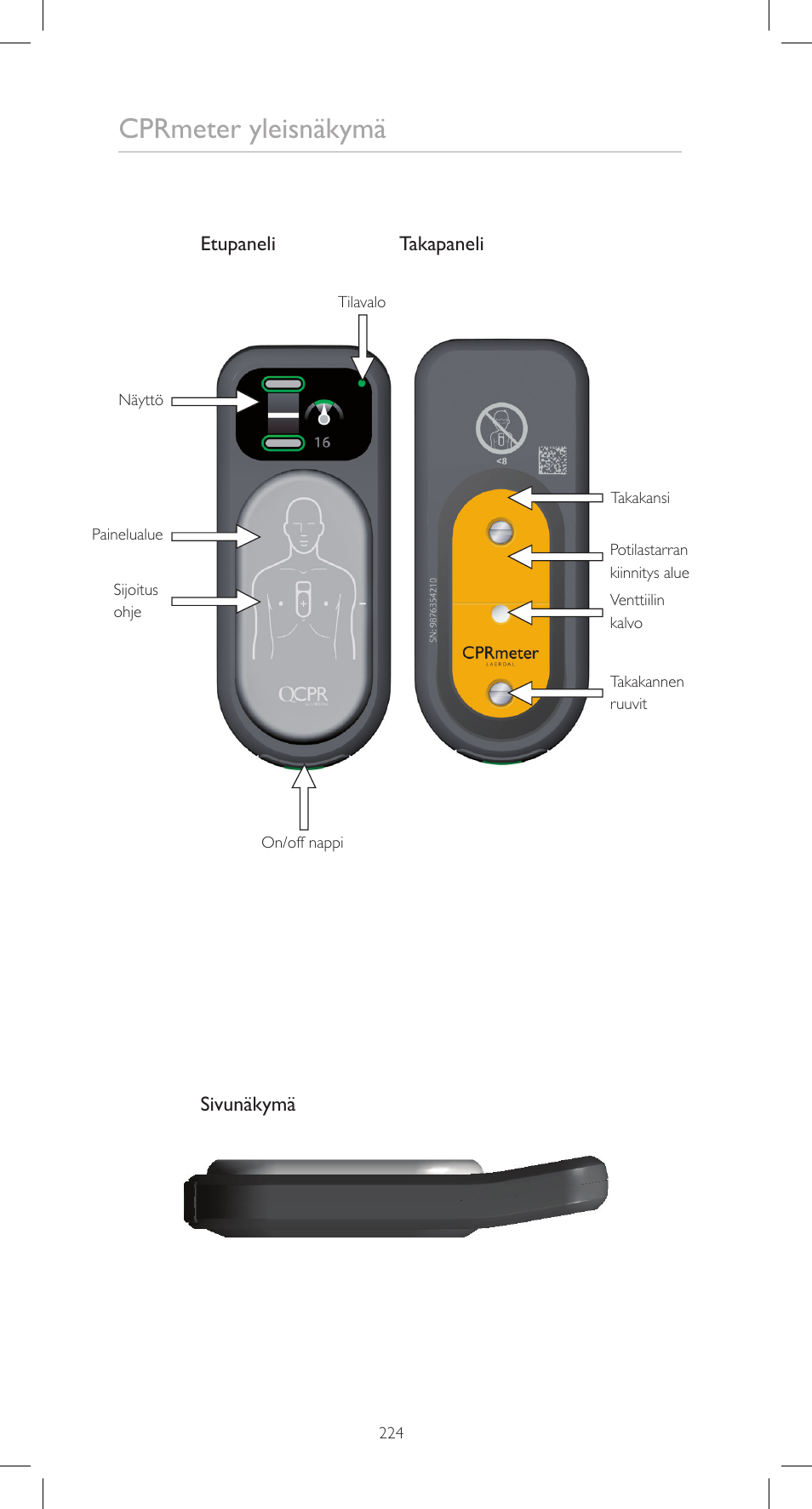 Cprmeter yleisnäkymä | Laerdal CPRmeter User Manual | Page 224 / 248