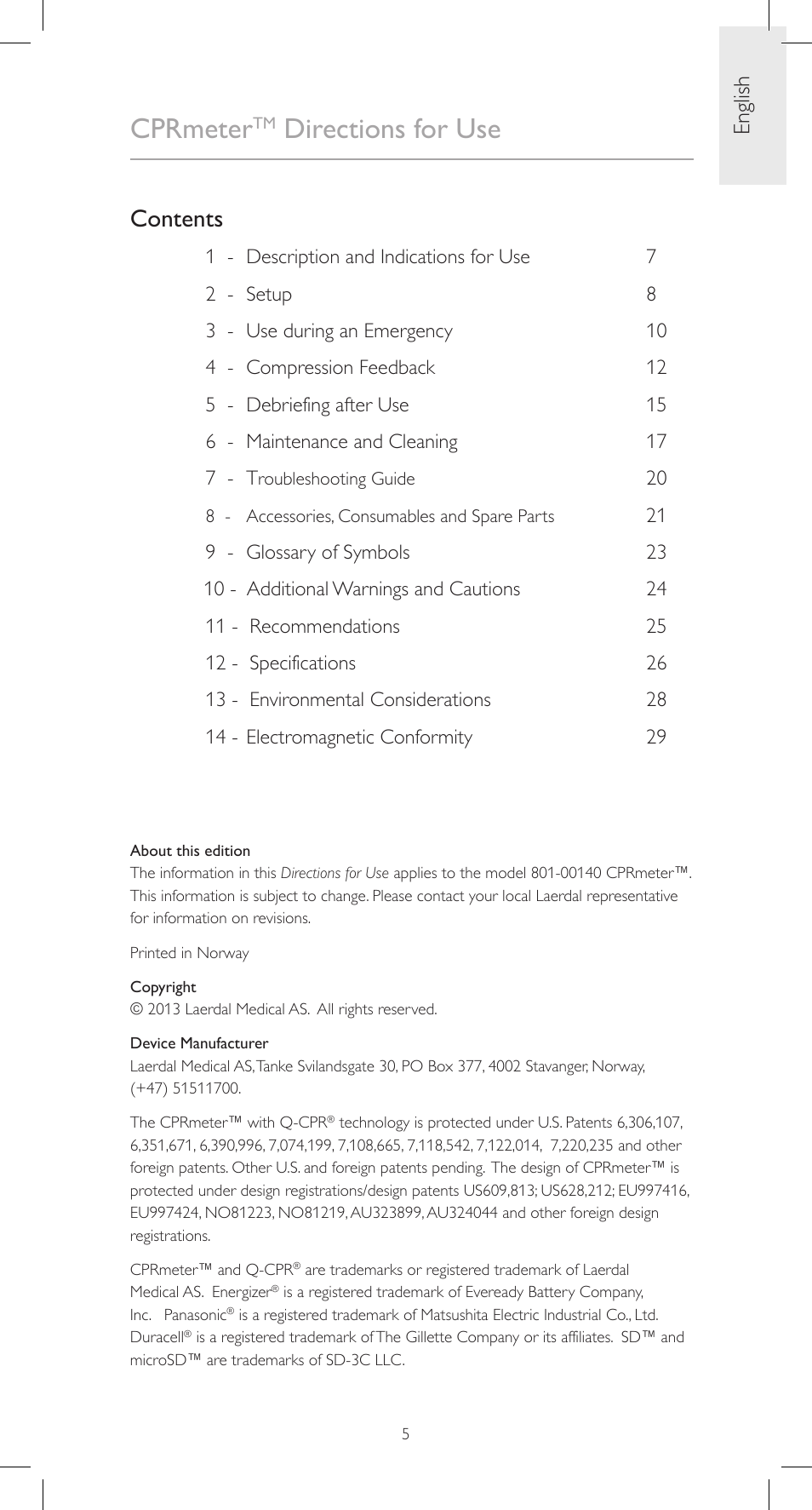 Laerdal CPRmeter User Manual | Page 5 / 248