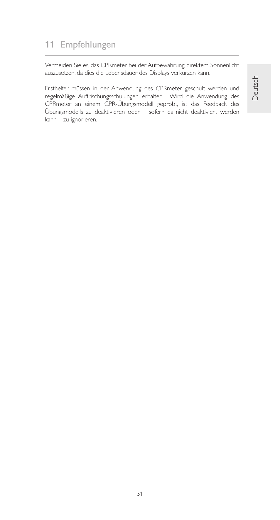 11 empfehlungen | Laerdal CPRmeter User Manual | Page 51 / 248