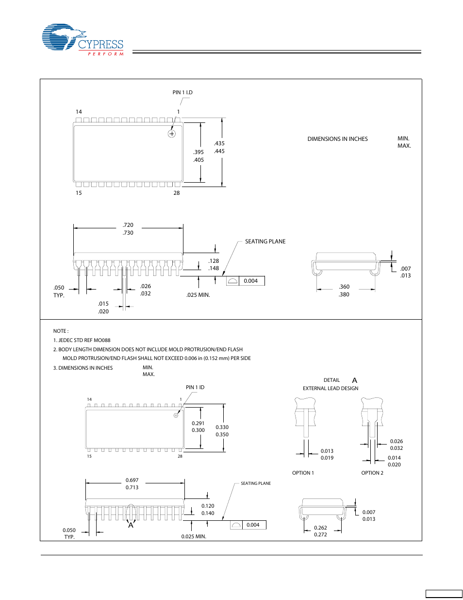 Package diagrams | Cypress CY7C107BN User Manual | Page 6 / 7