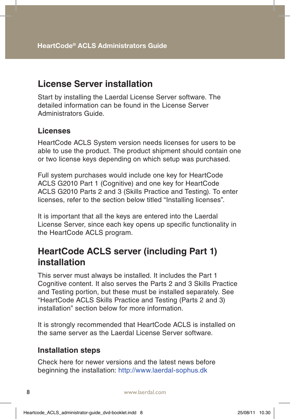 License server installation | Laerdal HeartCode ACLS 2010 User Manual | Page 8 / 28