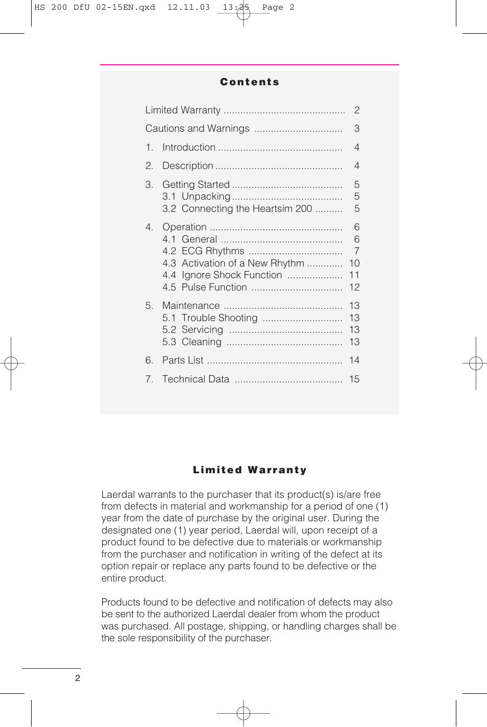 Laerdal HeartSim 200 User Manual | Page 2 / 86