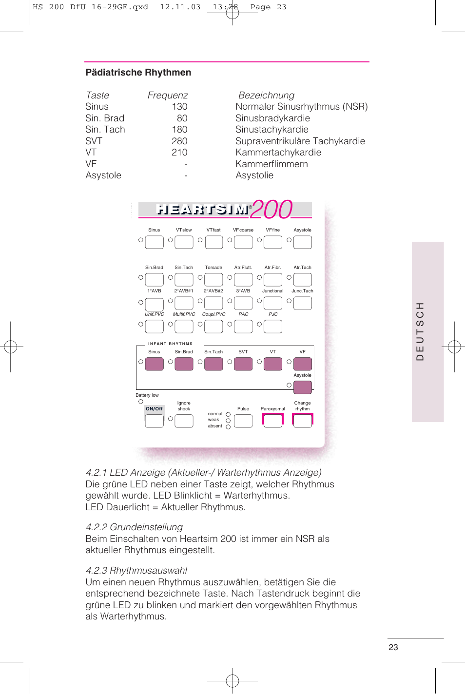 Heartsi m, Deutsch | Laerdal HeartSim 200 User Manual | Page 23 / 86