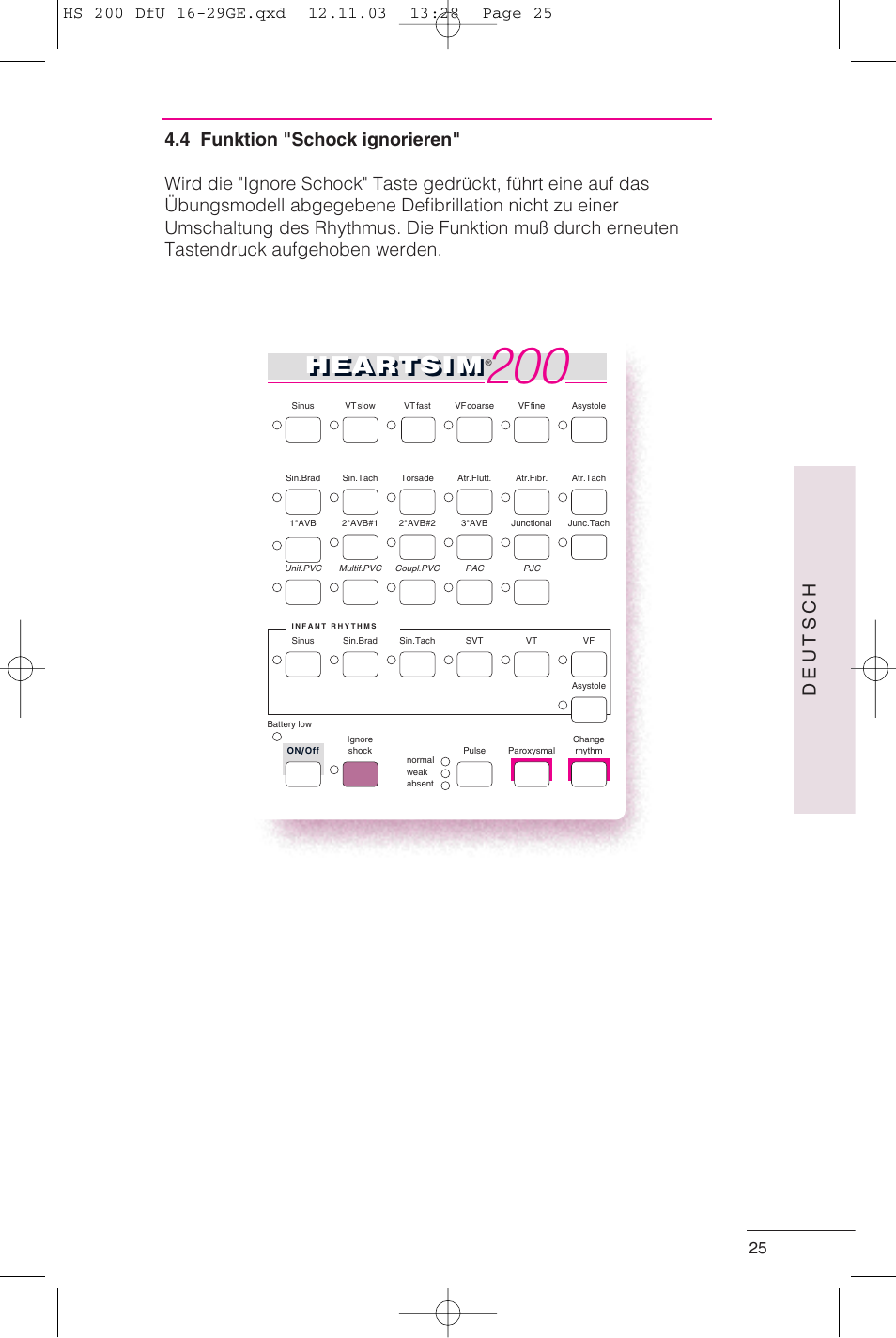 Heartsi m, Deutsch | Laerdal HeartSim 200 User Manual | Page 25 / 86